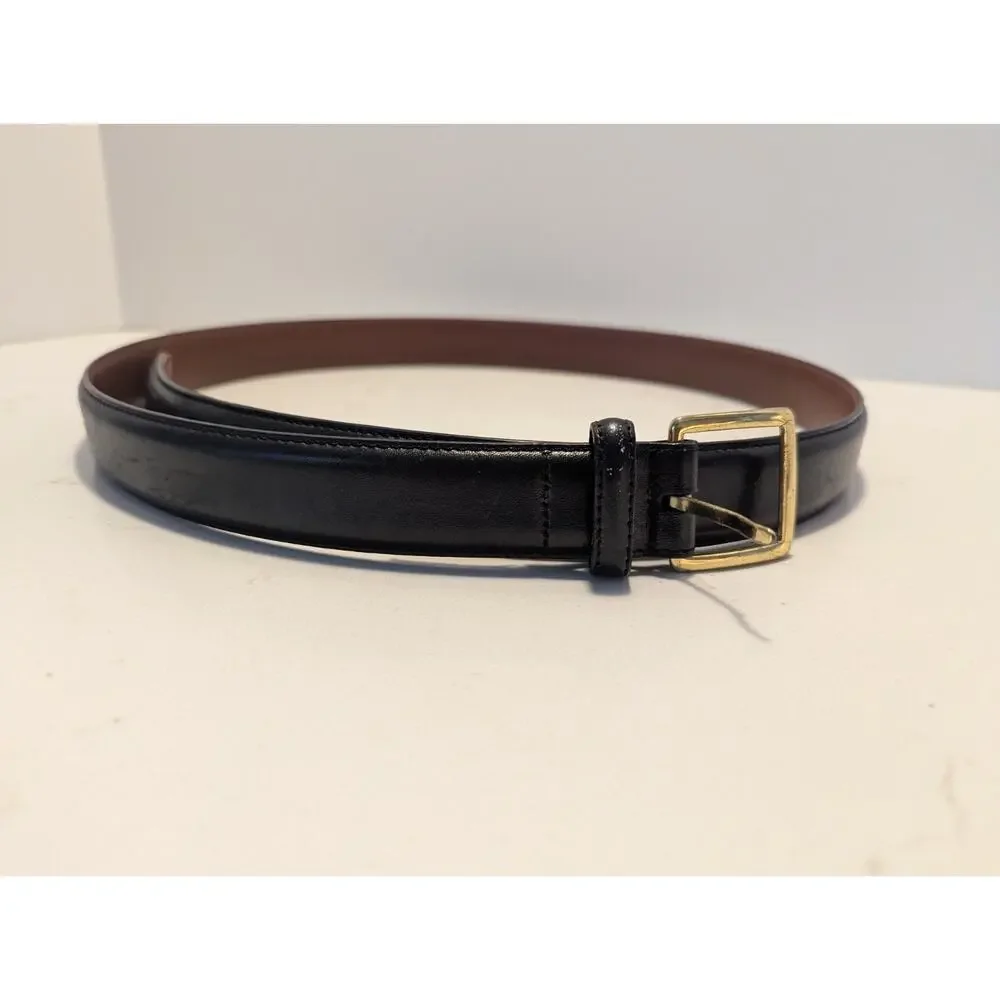 Roundtree&Yorke Mens Black Leather Belt Sz 42 Career Church